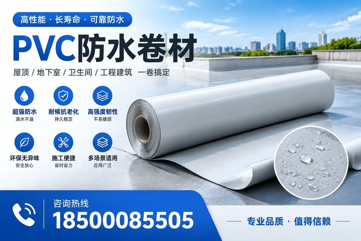 PVC防水卷材的防水效果评测，适合鄂州的科学依据